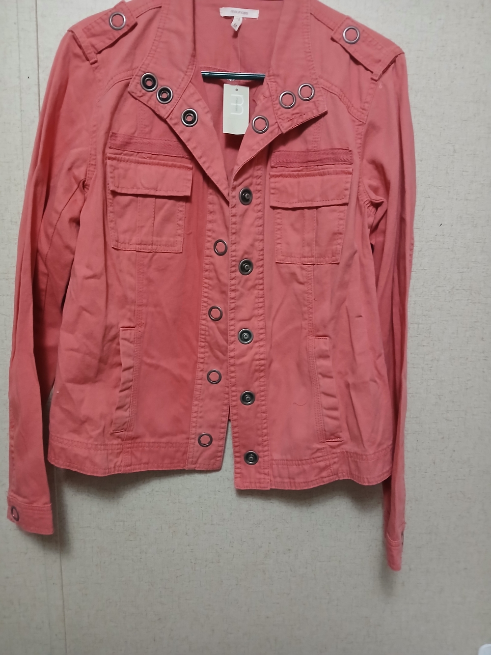 Maurices Coral Utility Jacket with Grommet Details